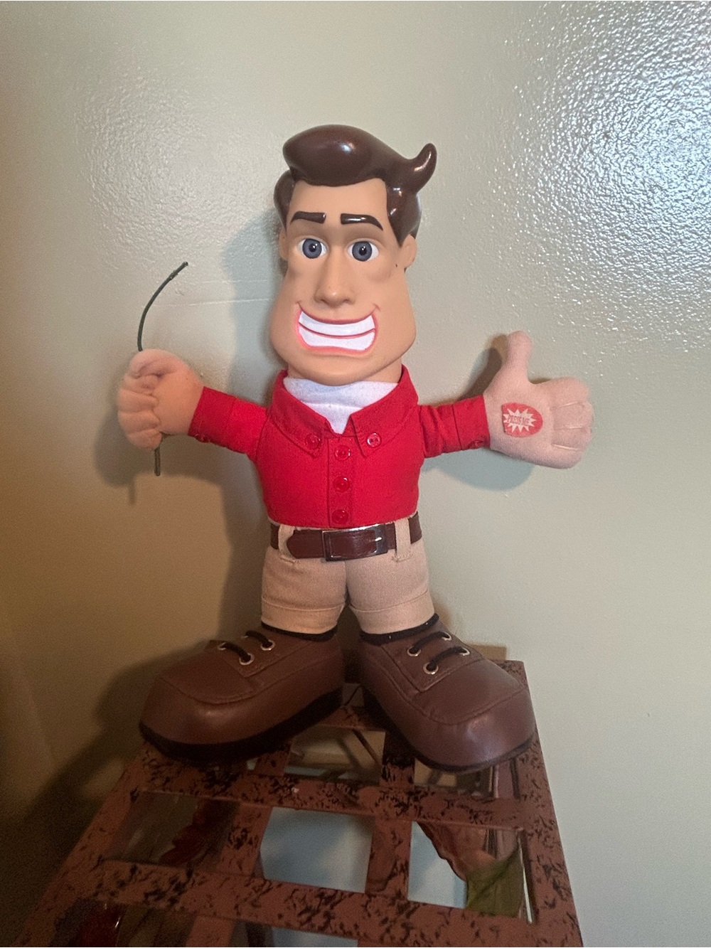 Vintage 2003 Mr. Wonderful Talking Doll Red Shirt Gag Gift PERFECT HUSBAND Works